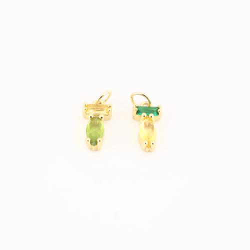 キュービックジルコニアマイクロパヴェブラスペンダント, 銅, ゴールドメッキ, DIY & マイクロパヴェジルコニア, 無色 売り手 パソコン