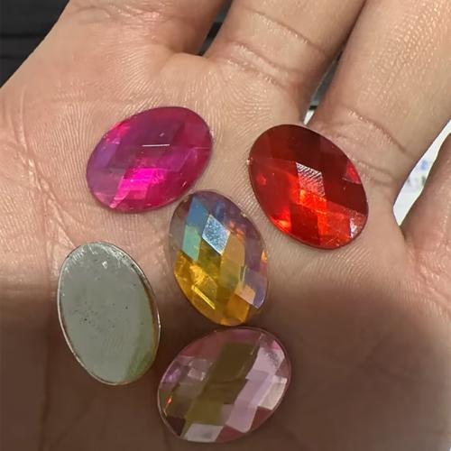 Fashion Acrylic Jewelry Cabochon, Oval, silver color plated, DIY & faceted [