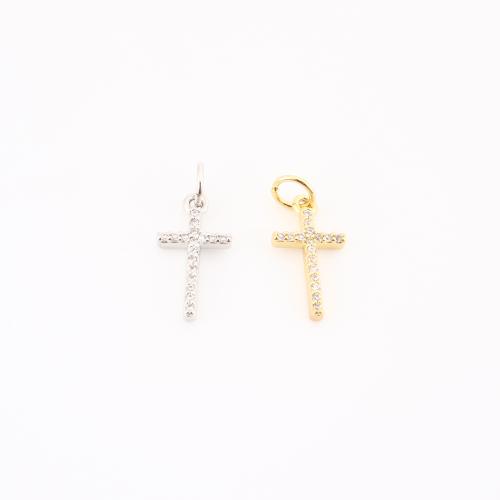 キュービックジルコニアマイクロパヴェブラスペンダント, 銅, クロス, メッキ, DIY & マイクロパヴェジルコニア, 無色 売り手 パソコン