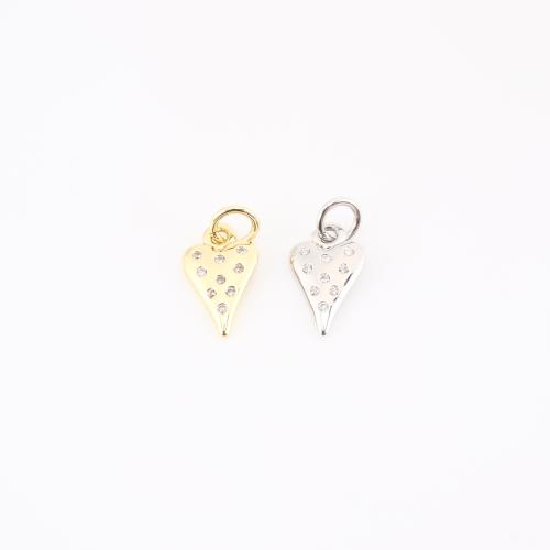 キュービックジルコニアマイクロパヴェブラスペンダント, 銅, ハート形, メッキ, DIY & マイクロパヴェジルコニア, 無色 売り手 パソコン
