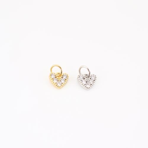 キュービックジルコニアマイクロパヴェブラスペンダント, 銅, ハート形, メッキ, DIY & マイクロパヴェジルコニア, 無色 売り手 パソコン