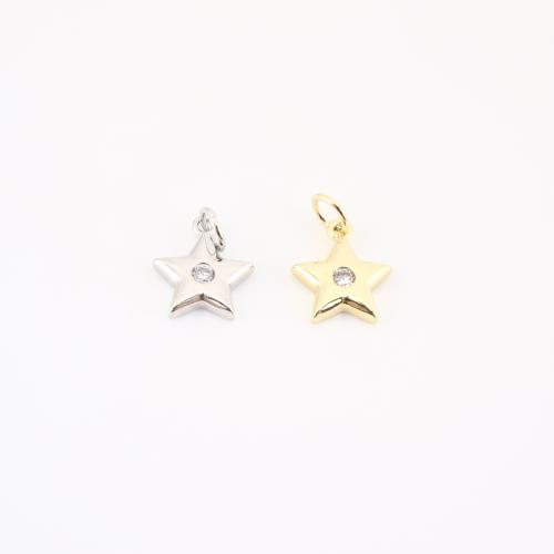 キュービックジルコニアマイクロパヴェブラスペンダント, 銅, 星, メッキ, DIY & マイクロパヴェジルコニア, 無色 売り手 パソコン