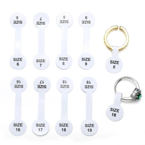Adhesive Sticker Ring Size Tag, Round, printing, DIY white 