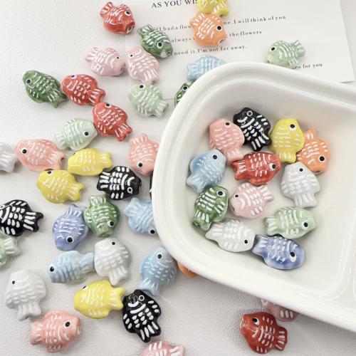 Animal Porcelain Beads, Fish, DIY Approx 2.5mm 