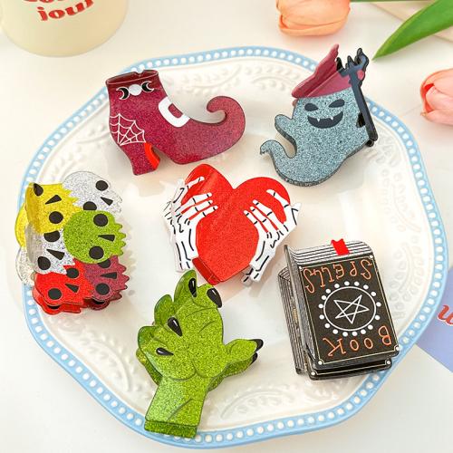 Hair Claw Clips, Acrylic, Halloween Design & for woman, 70mm [