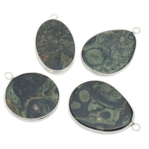 Impression Jasper Pendants, polished, DIY 