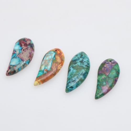 Impression Jasper Pendants, Teardrop, polished, DIY 