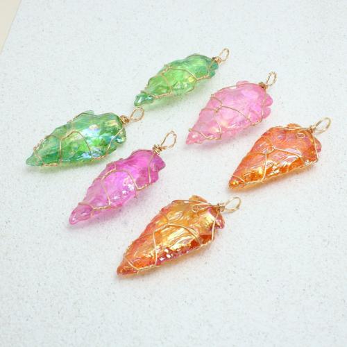 Natural Quartz Pendants, with 304 Stainless Steel, arrowhead, DIY 