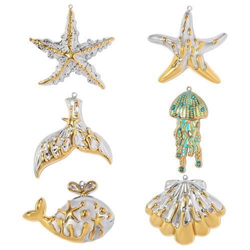 Pendentifs en acier inoxydable strass, Acier inoxydable 304, Placage, DIY & styles différents pour le choix & émail & avec strass & deux tons Vendu par sac