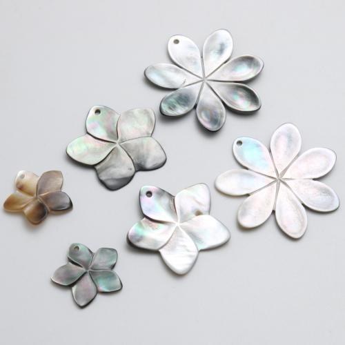 Natural Freshwater Shell Pendants, Flower, Carved, DIY 
