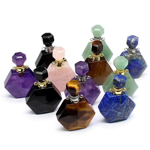 Gemstone Zinc Alloy Pendants, with Zinc Alloy, Perfume Bottle, polished, DIY [