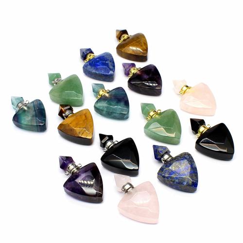 Gemstone Zinc Alloy Pendants, Perfume Bottle, polished, DIY & faceted [