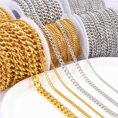 Chaîne ovale en acier inoxydable, Placage, DIY & styles différents pour le choix, Vendu par m[