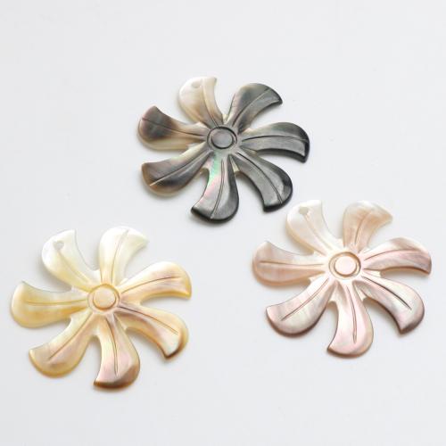 Natural Freshwater Shell Pendants, Flower, Carved, DIY, 31.5mm 