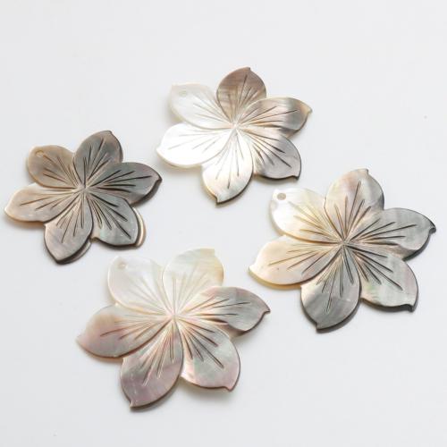 Natural Freshwater Shell Pendants, Flower, Carved, DIY 