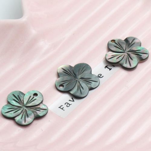 ブラック シェル ペンダント, 貝, 花形, 彫刻, DIY, 18.5mm, 売り手 パソコン
