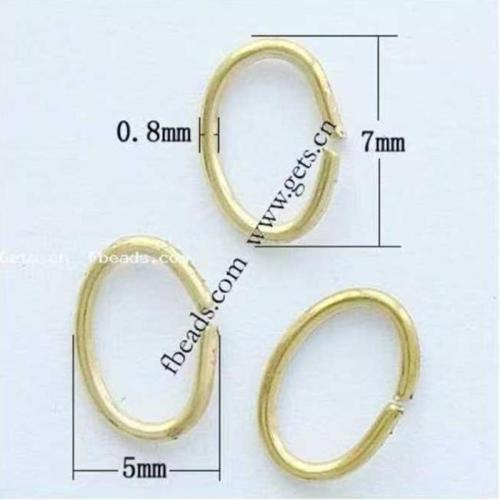 Machine Cut Brass Closed Jump Ring, Oval, plated Approx 