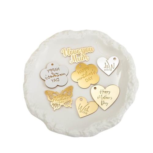Plaqué Acrylique Pendentifs, Bijoux Fête des Mères & DIY & styles différents pour le choix Vendu par sac[