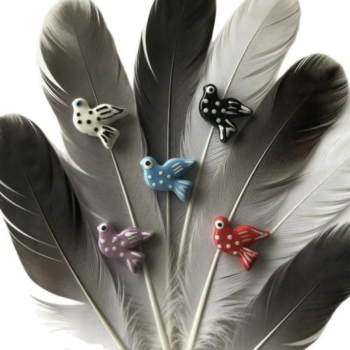 Porcelain Animal Beads, Pigeon, DIY 