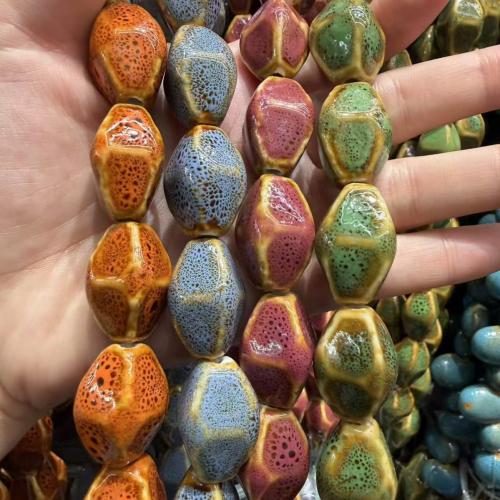 Speckled Porcelain Beads, Geometrical Pattern, DIY & faceted 