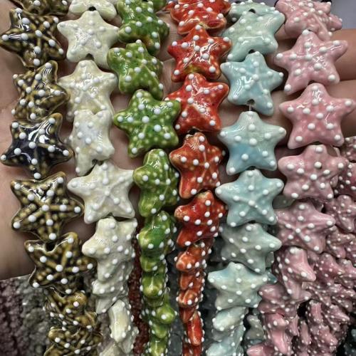 Hand Drawing Porcelain Beads, Starfish, DIY 20mm 