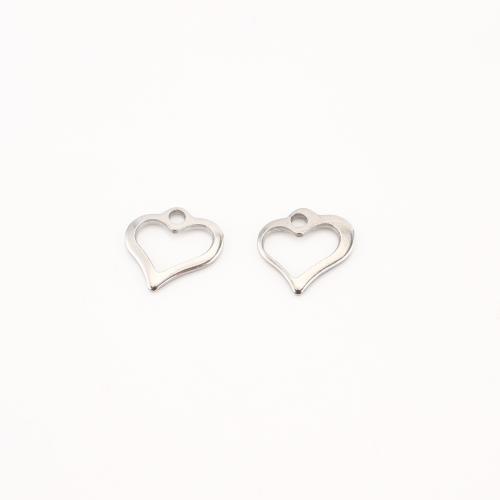 Stainless Steel Heart Pendants, 304 Stainless Steel, DIY & hollow, original color 