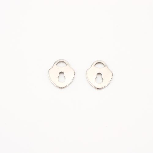 Stainless Steel Pendants, 304 Stainless Steel, Lock, DIY & hollow, original color 