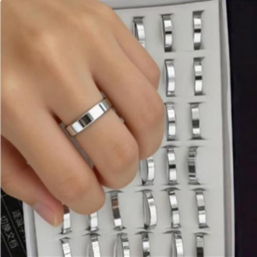Stainless Steel Finger Ring, 304 Stainless Steel, random ring size & Unisex, original color, US Ring 