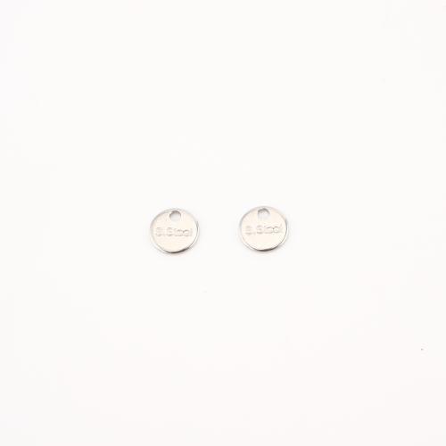 Stainless Steel Pendants, 304 Stainless Steel, Flat Round, DIY & with letter pattern 