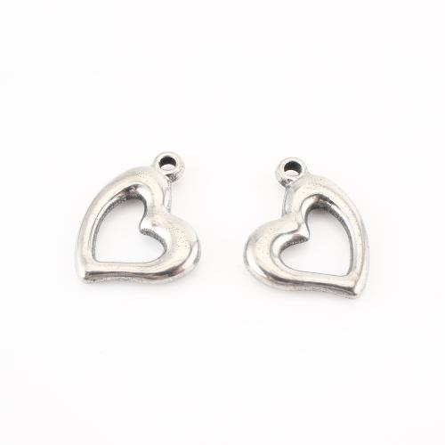 Stainless Steel Heart Pendants, 304 Stainless Steel, DIY & hollow, original color 
