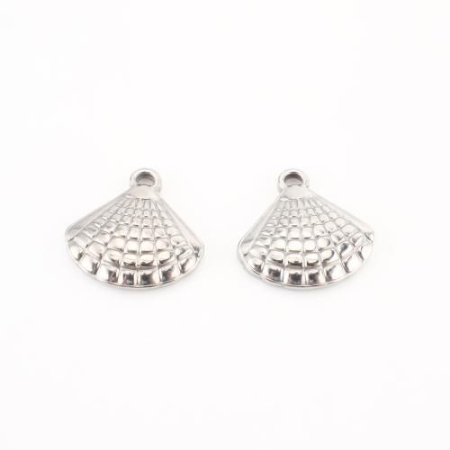 Edelstahl Tier Anhänger, 304 Edelstahl, Schale, DIY, originale Farbe, 17x17x3mm, 20PCs/Menge, verkauft von Menge