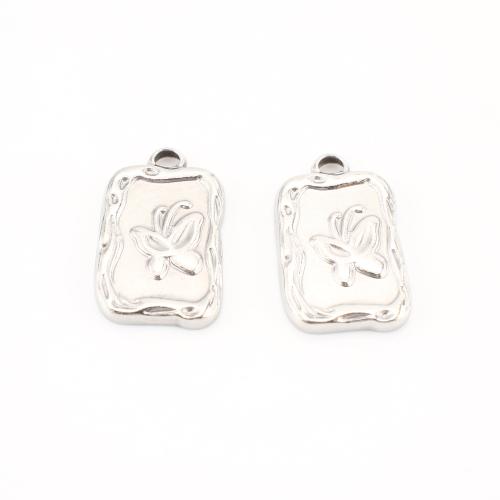 Edelstahl Tier Anhänger, 304 Edelstahl, DIY & mit einem Muster von Schmetterling, originale Farbe, 23x14x3mm, 20PCs/Menge, verkauft von Menge