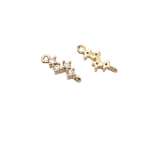 Rhinestone Brass Pendants, gold color plated, DIY & with rhinestone 