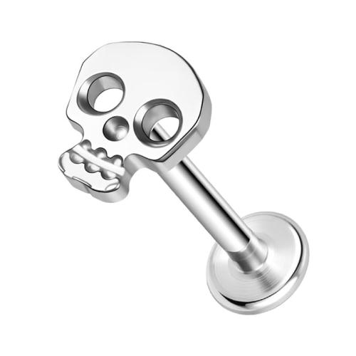 Titanium Alloy Piercing Earring, Skull, Unisex 