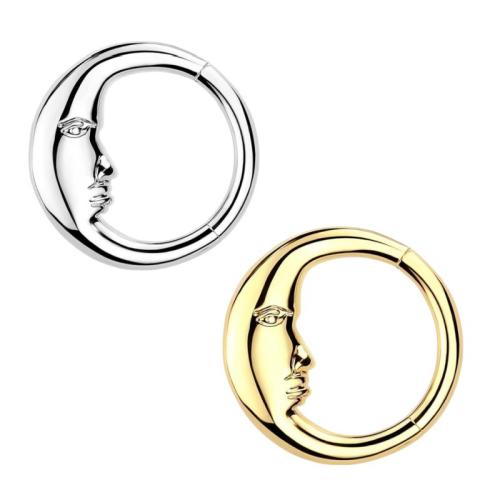 316 Stainless Steel Nose Piercing Jewelry, Moon, plated, fashion jewelry & Unisex 