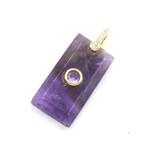 Gemstone ювелирные изделия Кулон, Полудрагоценный камень, Прямоугольная форма, полированный, DIY & различные материалы для выбора & граненый & со стразами продается PC