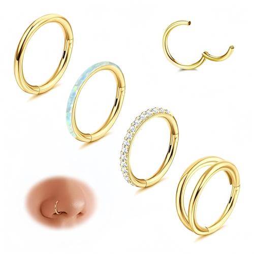 304 Stainless Steel Nose Piercing Jewelry, plated, 4 pieces & Unisex & micro pave cubic zirconia 