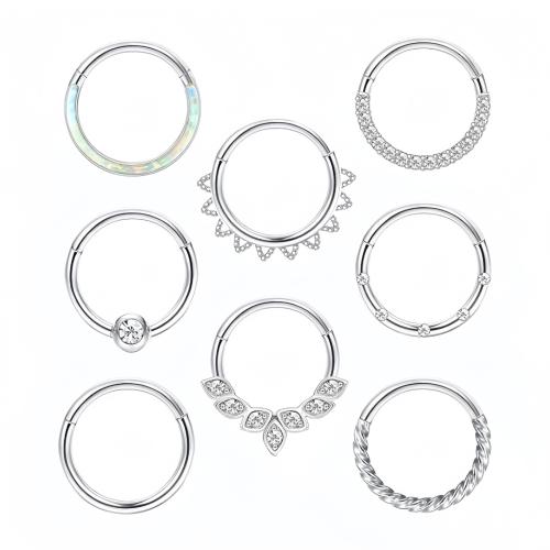 304 Stainless Steel Nose Piercing Jewelry, Unisex & micro pave cubic zirconia, original color 
