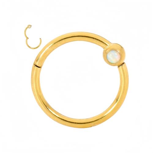 316 Stainless Steel Nose Piercing Jewelry, with Opal, plated, DIY & with rhinestone 