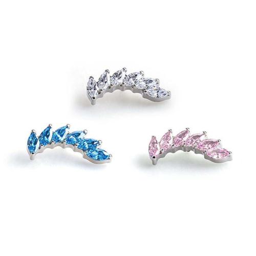 チタン合金 ピアス イヤリング所見, 馬の目, DIY & マイクロパヴェジルコニア, 無色 売り手 パソコン