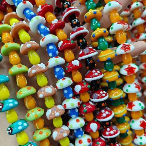 бусины Lampwork ручной работы, Лэмпворк, Гриб, рука рисунок., DIY, Много цветов для выбора 20ПК/сумка, продается сумка