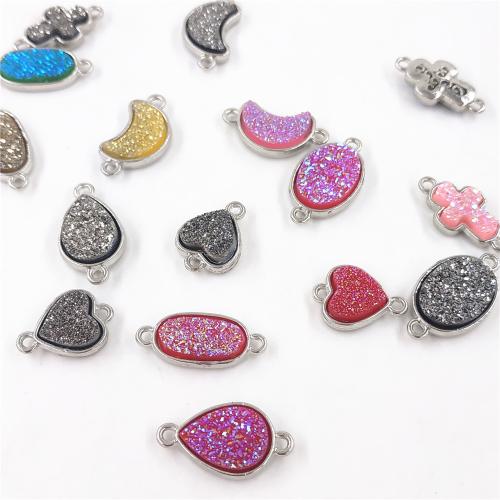 Resin Zinc Alloy Connector, with Resin, plated, DIY [