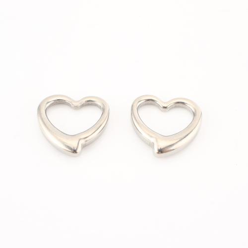 Stainless Steel Heart Pendants, 304 Stainless Steel, DIY & hollow, original color 