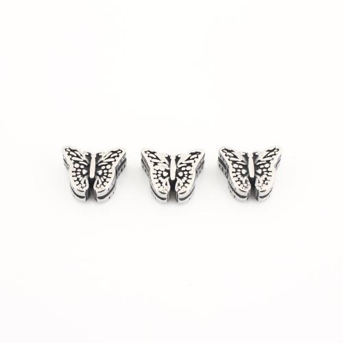 Edelstahl Perlen, 304 Edelstahl, Schmetterling, Vintage & DIY, originale Farbe, 9x11x5mm, verkauft von PC