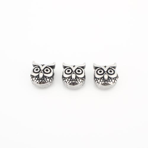 Stainless Steel Beads, 304 Stainless Steel, Owl, vintage & DIY 