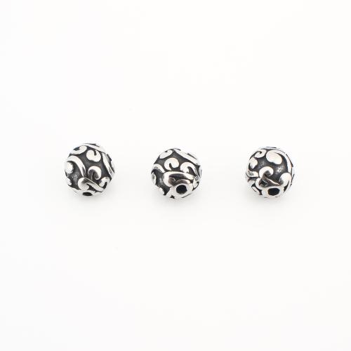 Edelstahl Perlen, 304 Edelstahl, rund, Vintage & DIY, 8x8x8mm, verkauft von PC