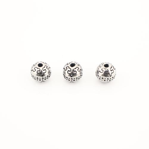 Edelstahl Perlen, 304 Edelstahl, rund, Vintage & DIY, 7x7x7mm, verkauft von PC