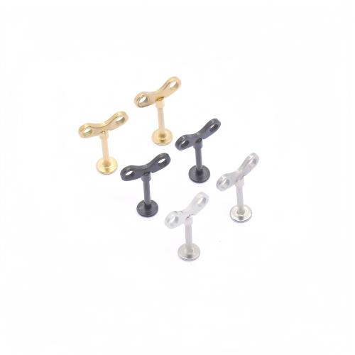 304 Stainless Steel Lip Piercing Stud, plated, Unisex & hollow 