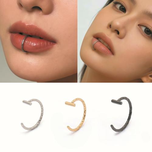 304 Stainless Steel lip ring, plated, fashion jewelry & Unisex 10mm 
