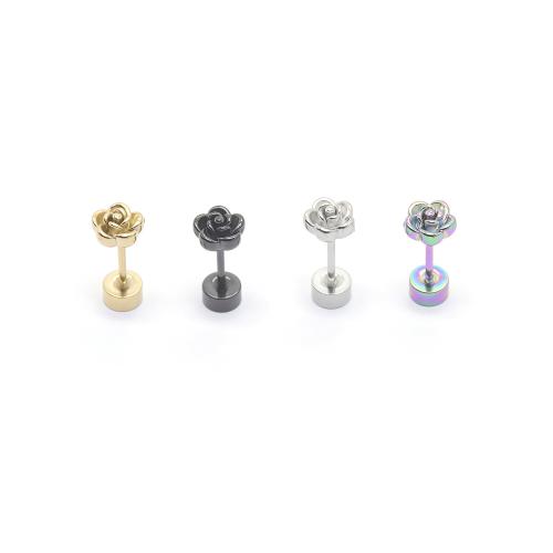 Acier inoxydable 304 boucle d oreille dormeuse, Rose, Placage, bijoux de mode & unisexe, plus de couleurs à choisir, Vendu par PC